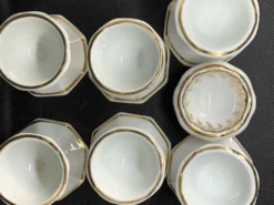 Lot de 6 coquetiers ancien Limoges décorés or main Faillet
