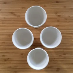 Lot de 4 coquetiers blanc mat
