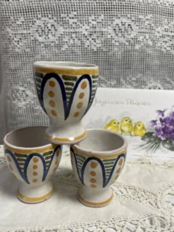 Lot de 3 coquetiers décor fait main J 182