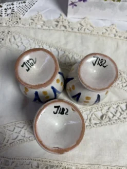 Lot de 3 coquetiers décor fait main J 182