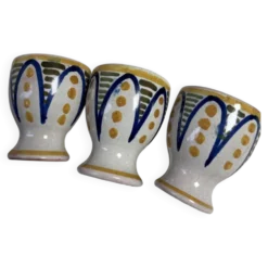 Lot de 3 coquetiers décor fait main J 182