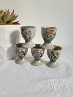 Lot de 5 coquetiers en grès