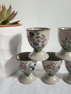 Lot de 5 coquetiers en grès