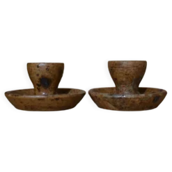 Lot de 2 coquetiers en grès