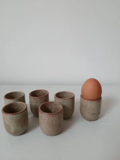 Lot de 6 coquetiers en grès