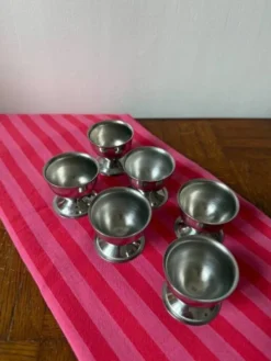 Lot de 6 coquetiers en inox
