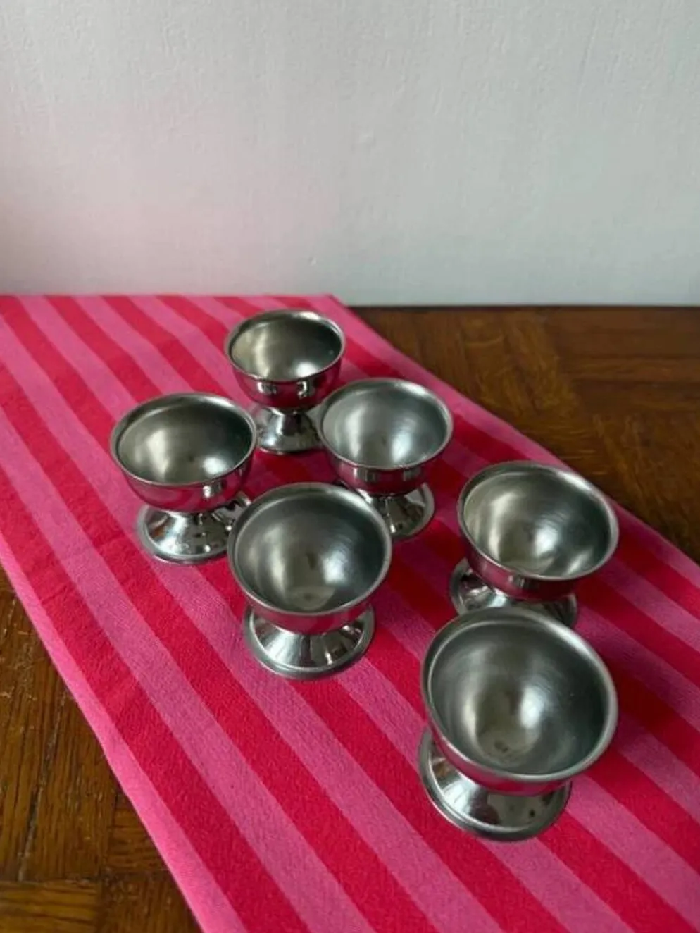 Lot de 6 coquetiers en inox
