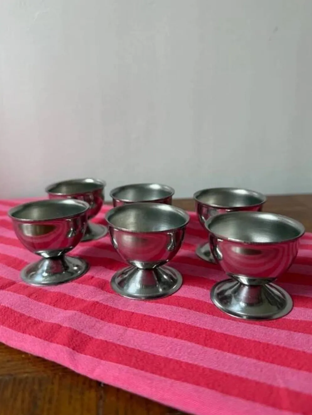 Lot de 6 coquetiers en inox