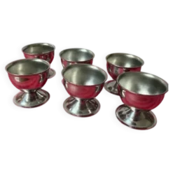 Lot de 6 coquetiers en inox
