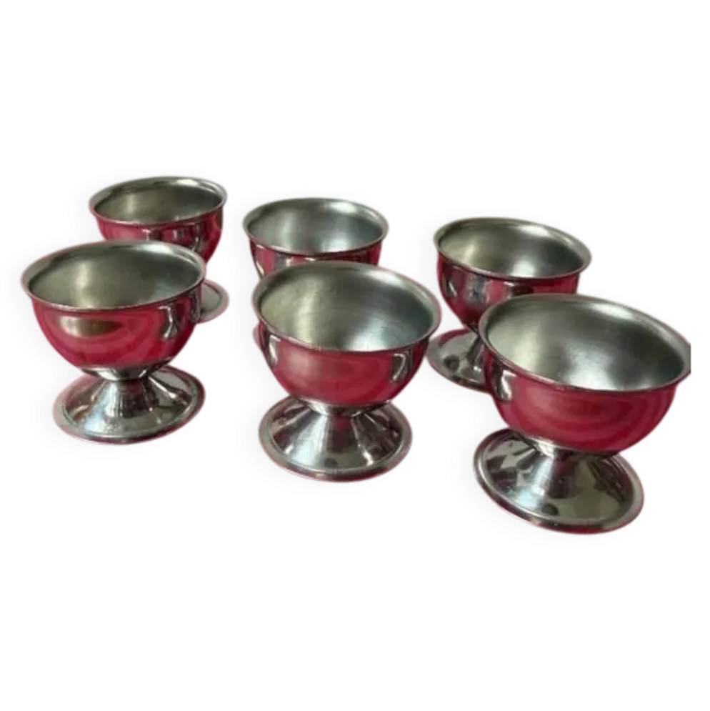 Lot de 6 coquetiers en inox