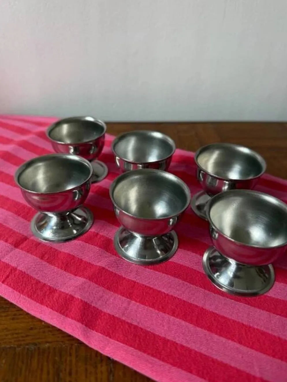 Lot de 6 coquetiers en inox