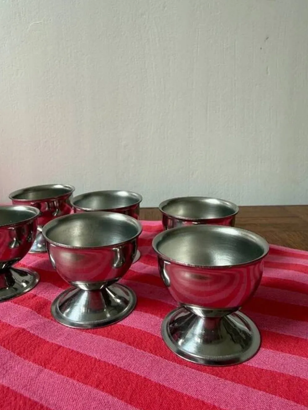 Lot de 6 coquetiers en inox
