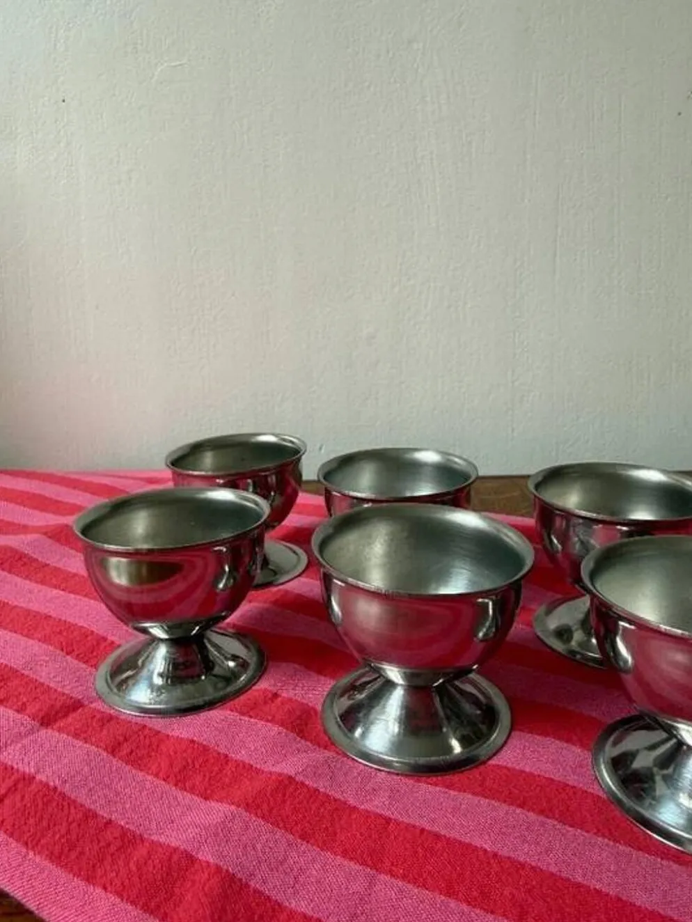 Lot de 6 coquetiers en inox