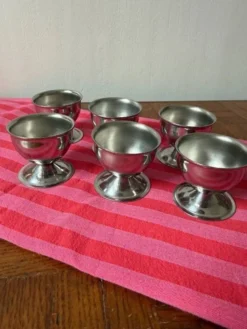 Lot de 6 coquetiers en inox