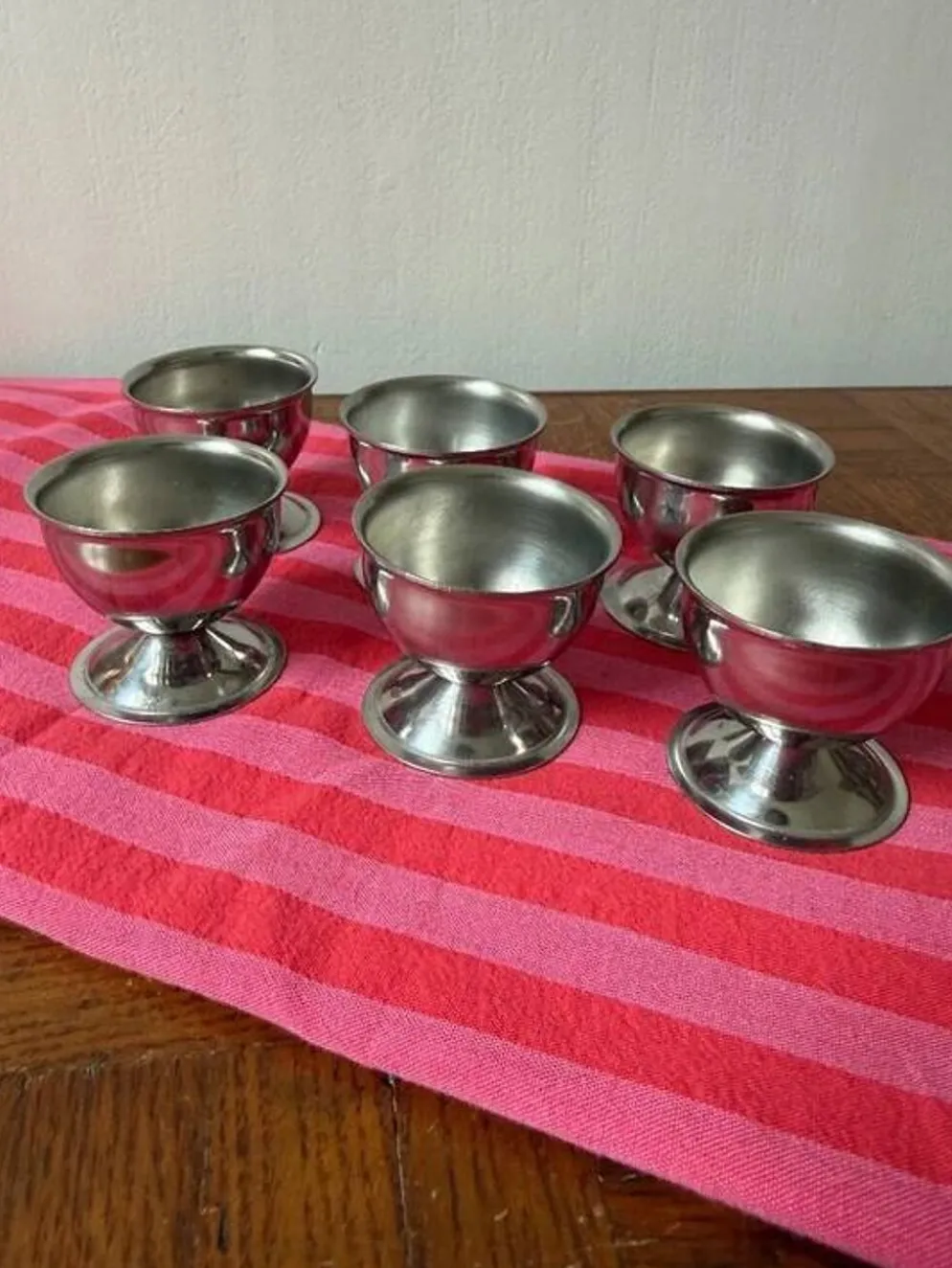 Lot de 6 coquetiers en inox