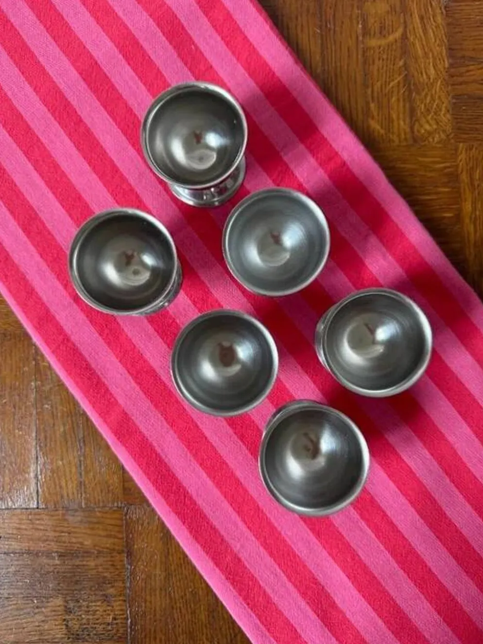 Lot de 6 coquetiers en inox