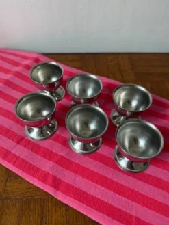 Lot de 6 coquetiers en inox