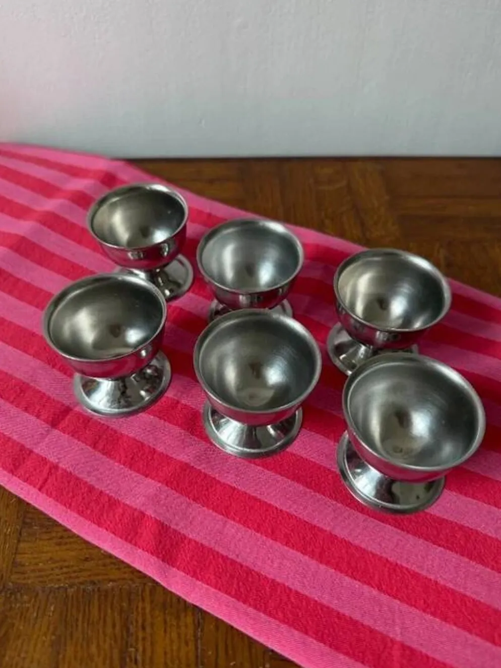 Lot de 6 coquetiers en inox