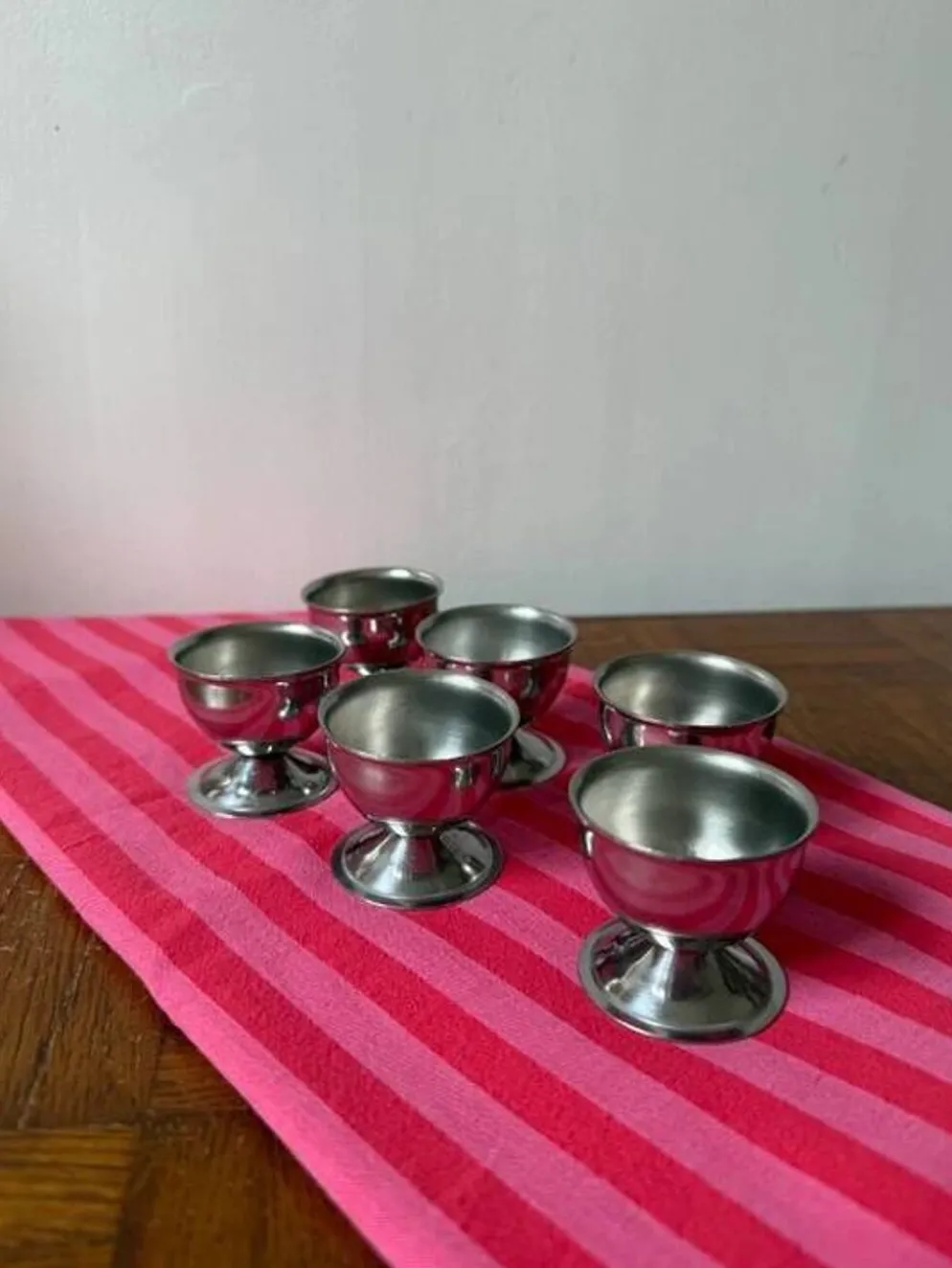 Lot de 6 coquetiers en inox