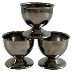 Lot de 3 coquetiers en inox