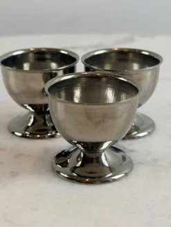 Lot de 3 coquetiers en inox