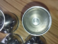 Lot de 4 coquetiers en métal argenté –années 60