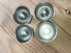 Lot de 4 coquetiers en métal argenté –années 60