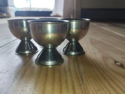 Lot de 4 coquetiers en métal argenté –années 60
