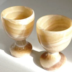 Lot de 2 coquetiers en onyx