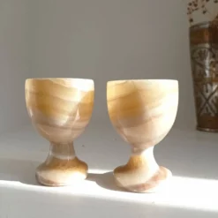 Lot de 2 coquetiers en onyx