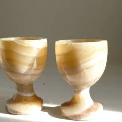 Lot de 2 coquetiers en onyx