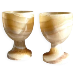 Lot de 2 coquetiers en onyx