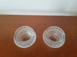 Lot de 2 coquetiers en verre taillé