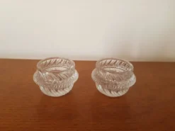 Lot de 2 coquetiers en verre taillé