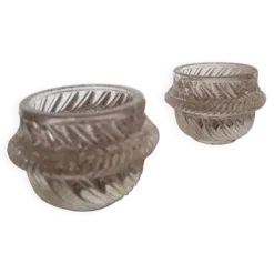 Lot de 2 coquetiers en verre taillé