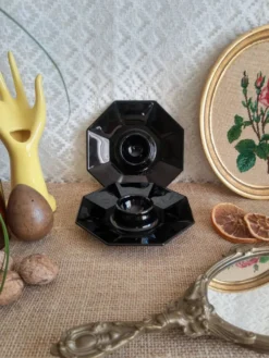 Lot de 2 coquetiers noirs octogonaux