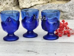 Lot de coquetiers poule en verre