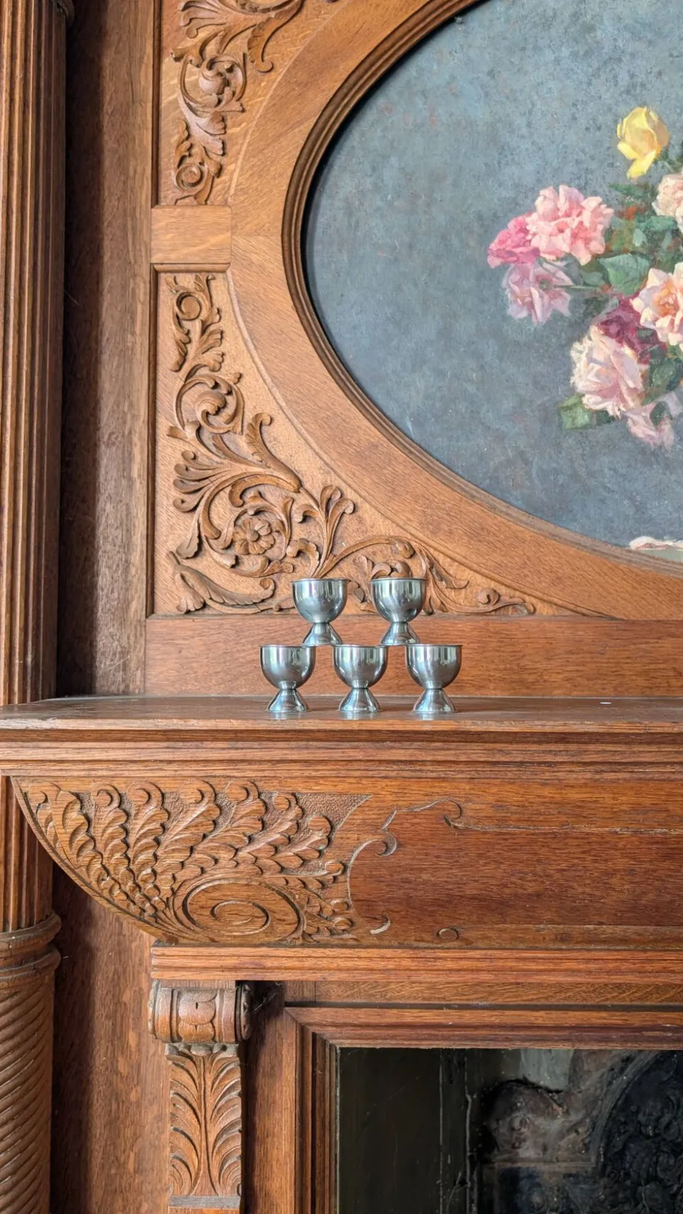 Lot de 5 coquetiers vintage en métal argenté