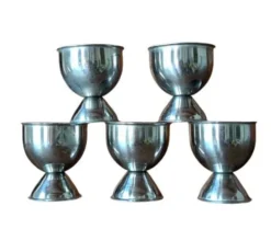 Lot de 5 coquetiers vintage en métal argenté