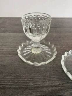 Lot de 3 Coquetiers Vintage en Verre Style Pointe de Diamant
