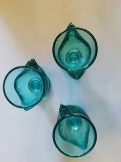 Lot de 3 coquetiers vintage en verre