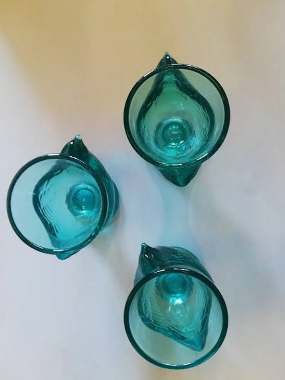 Lot de 3 coquetiers vintage en verre