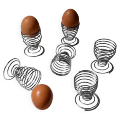 Lot de 6 coquetiers vintage - spirale en métal chromé, design Space Age intemporel, Italie années 1970 - idée cadeau, décoration de table rétro et élégante