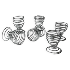 Lot de 6 coquetiers vintage - spirale en métal chromé, design Space Age intemporel, Italie années 1970 - idée cadeau, décoration de table rétro et élégante