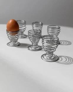 Lot de 6 coquetiers vintage - spirale en métal chromé, design Space Age intemporel, Italie années 1970 - idée cadeau, décoration de table rétro et élégante