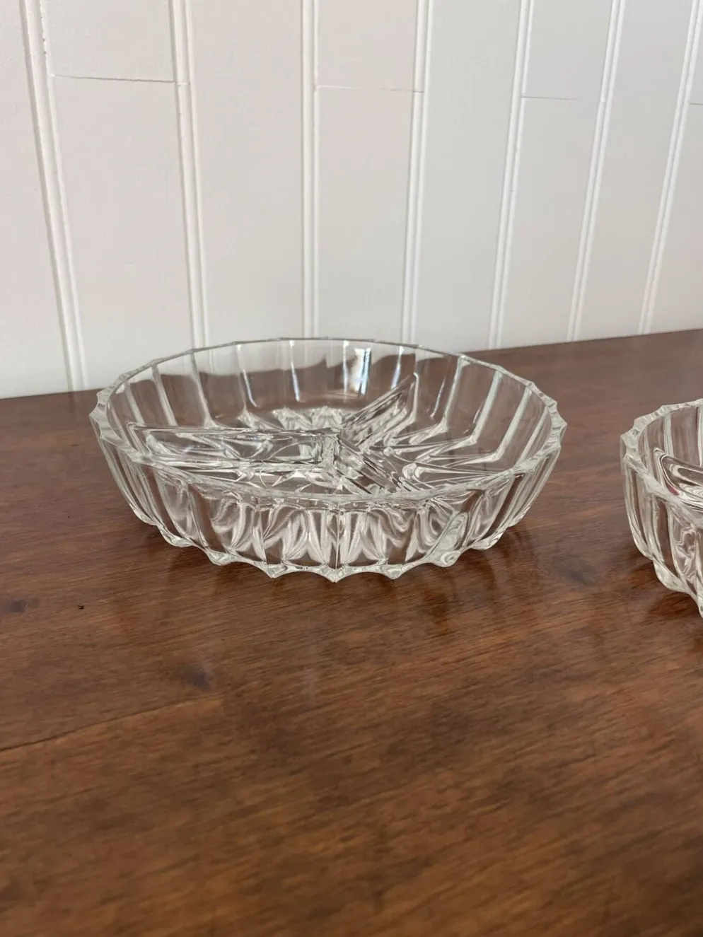 Lot de 2 coupelles anciennes en verre