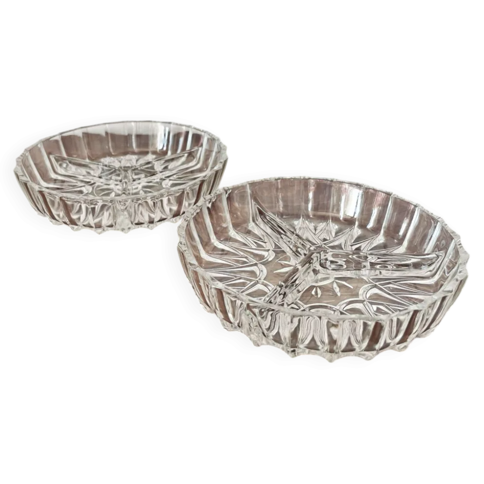 Lot de 2 coupelles anciennes en verre