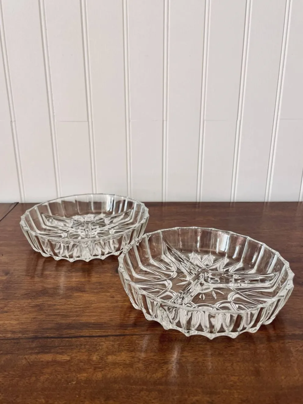 Lot de 2 coupelles anciennes en verre