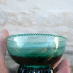 Lot de 2 coupelles en cristal vert foncé