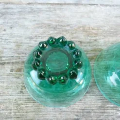 Lot de 2 coupelles en cristal vert foncé